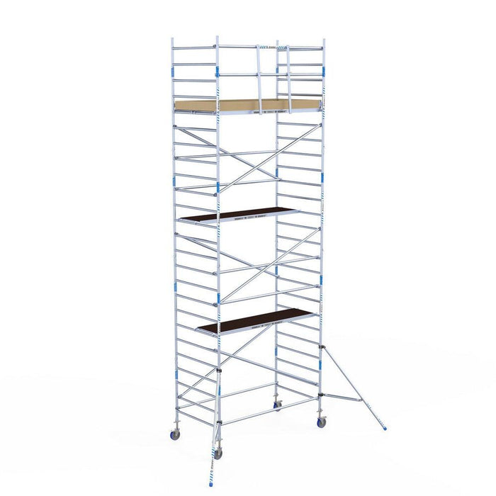 Rollgerüst Alumexx Light 135x250 8,2m Arbeitshöhe an der Fassade - Gerüstexpress.de