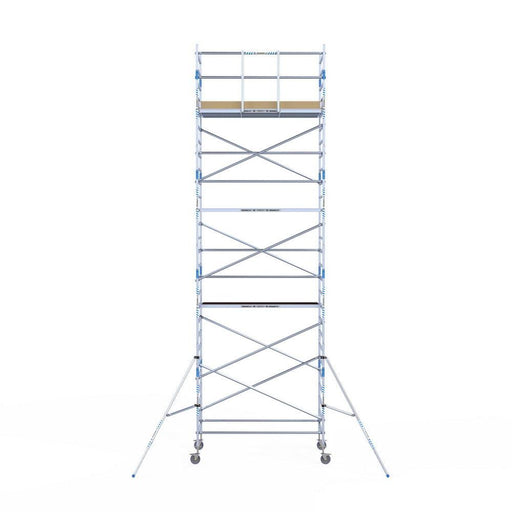 Rollgerüst Alumexx Light 135x250 9,2m Arbeitshöhe an der Fassade - Gerüstexpress.de