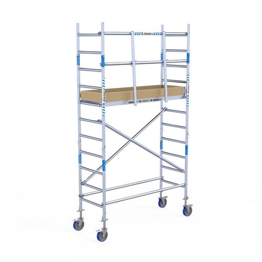 Rollgerüst Alumexx Light 75x190 4,2m Arbeitshöhe an der Fassade - Gerüstexpress.de