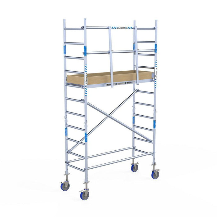 Rollgerüst Alumexx Light 75x190 4,2m Arbeitshöhe an der Fassade - Gerüstexpress.de