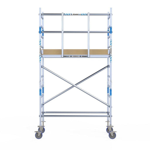 Rollgerüst Alumexx Light 75x190 4,2m Arbeitshöhe an der Fassade - Gerüstexpress.de