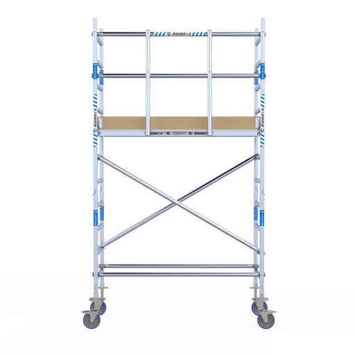 Rollgerüst Alumexx Light 75x190 4,2m Arbeitshöhe an der Fassade - Gerüstexpress.de