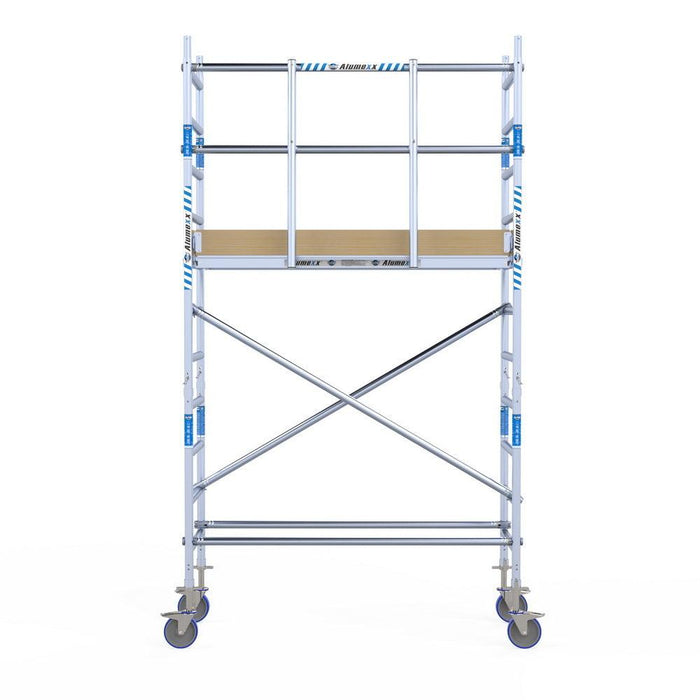 Rollgerüst Alumexx Light 75x190 4,2m Arbeitshöhe an der Fassade - Gerüstexpress.de