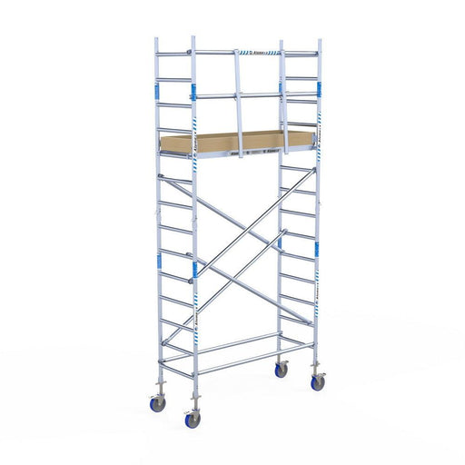 Rollgerüst Alumexx Light 75x190 5,2m Arbeitshöhe an der Fassade - Gerüstexpress.de