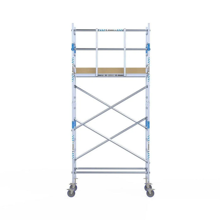 Rollgerüst Alumexx Light 75x190 5,2m Arbeitshöhe an der Fassade - Gerüstexpress.de