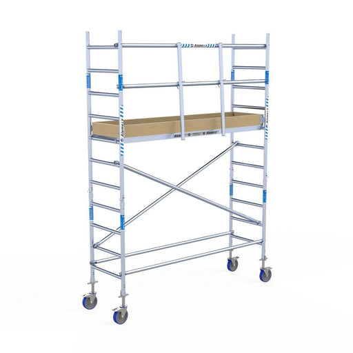 Rollgerüst Alumexx Light 75x250 4,2m Arbeitshöhe an der Fassade - Gerüstexpress.de