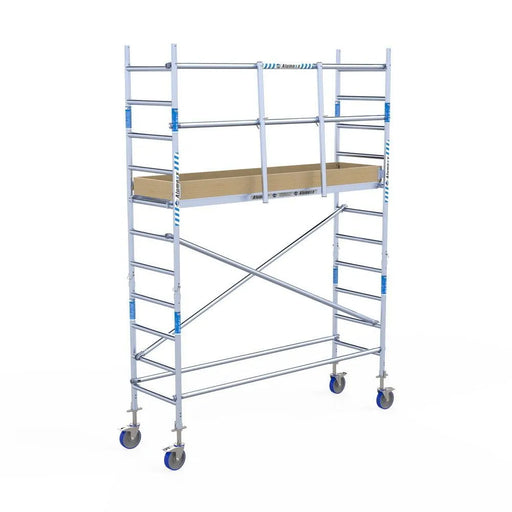 Rollgerüst Alumexx Light 75x250 4,2m Arbeitshöhe an der Fassade - Gerüstexpress.de