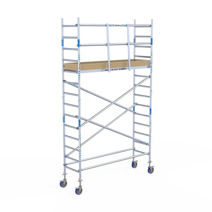 Rollgerüst Alumexx Light 75x250 5,2m Arbeitshöhe an der Fassade - Gerüstexpress.de