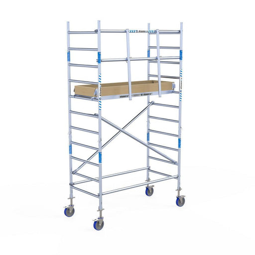 Rollgerüst Alumexx Light 90x190 4,2m Arbeitshöhe an der Fassade - Gerüstexpress.de