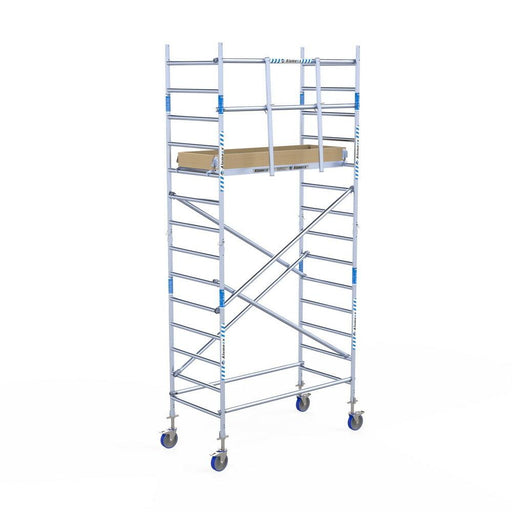 Rollgerüst Alumexx Light 90x190 5,2m Arbeitshöhe an der Fassade - Gerüstexpress.de