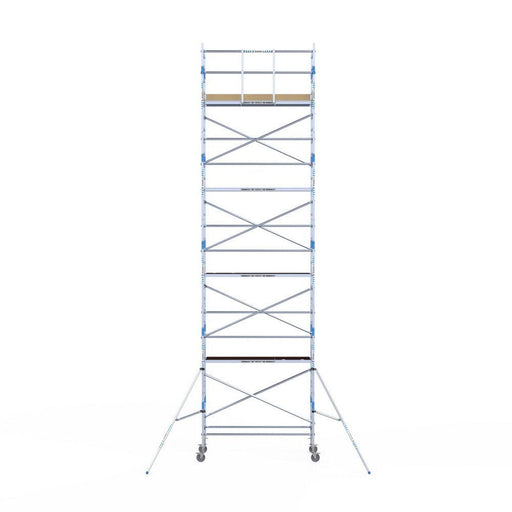 Rollgerüst Alumexx Light 90x250 10,2m Arbeitshöhe an der Fassade - Gerüstexpress.de