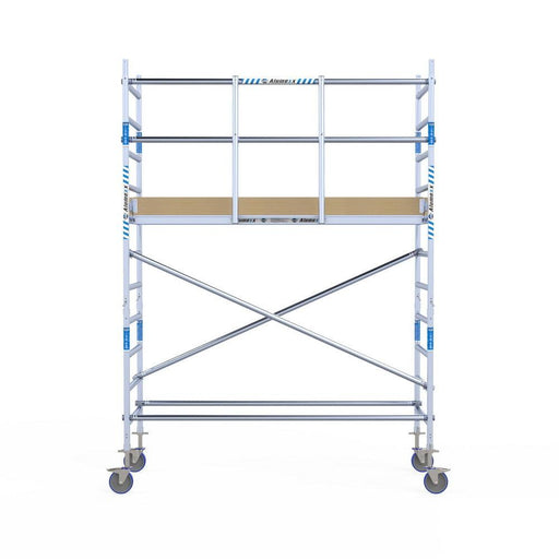 Rollgerüst Alumexx Light 90x250 4,2m Arbeitshöhe an der Fassade - Gerüstexpress.de