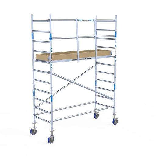 Rollgerüst Alumexx Light 90x250 4,2m Arbeitshöhe an der Fassade - Gerüstexpress.de