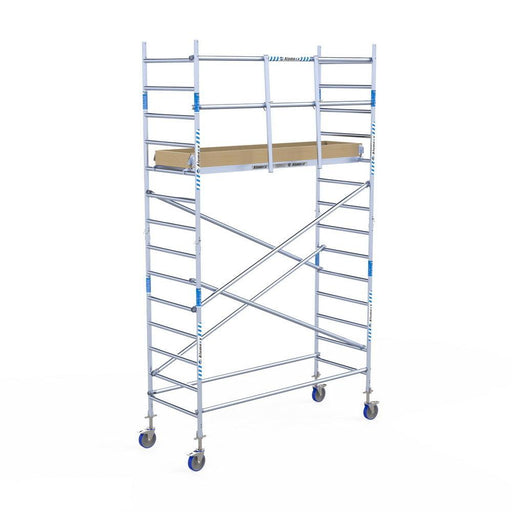 Rollgerüst Alumexx Light 90x250 5,2m Arbeitshöhe an der Fassade - Gerüstexpress.de