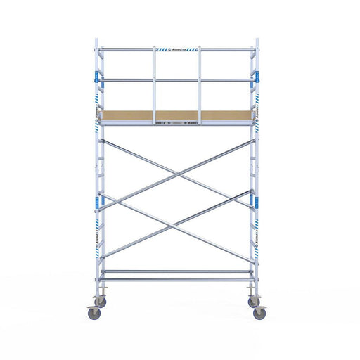 Rollgerüst Alumexx Light 90x250 5,2m Arbeitshöhe an der Fassade - Gerüstexpress.de