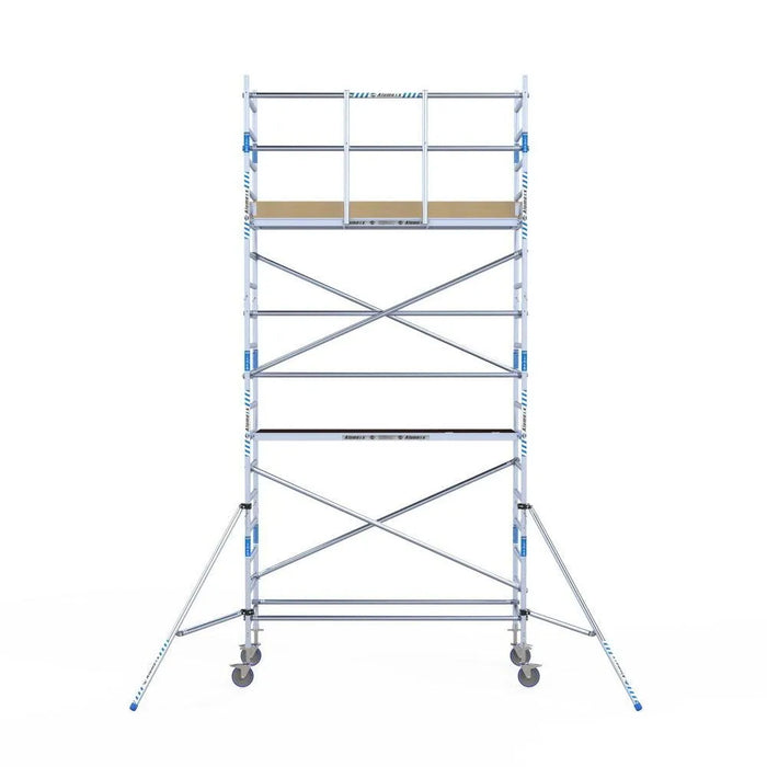 Rollgerüst Alumexx Light 90x250 6,2m Arbeitshöhe an der Fassade - Gerüstexpress.de