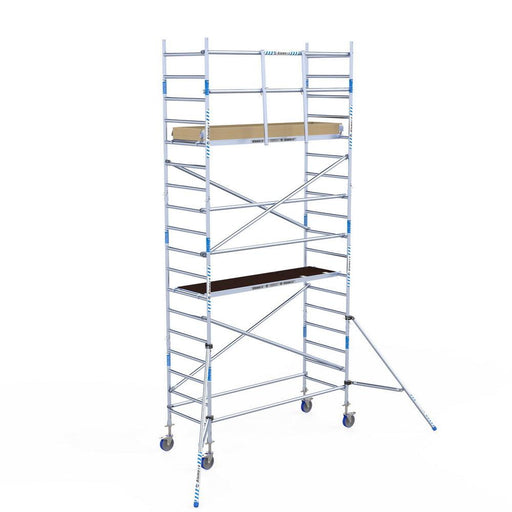 Rollgerüst Alumexx Light 90x250 6,2m Arbeitshöhe an der Fassade - Gerüstexpress.de