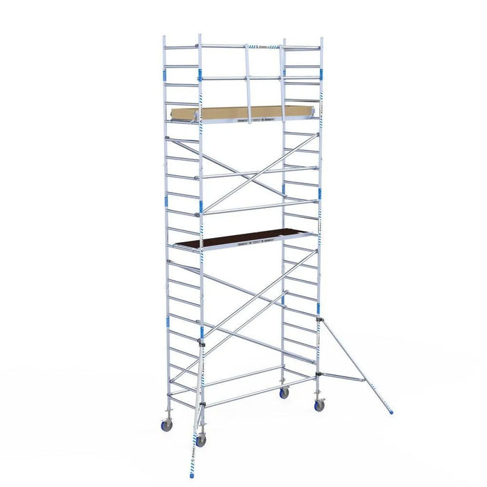 Rollgerüst Alumexx Light 90x250 7,2m Arbeitshöhe an der Fassade - Gerüstexpress.de
