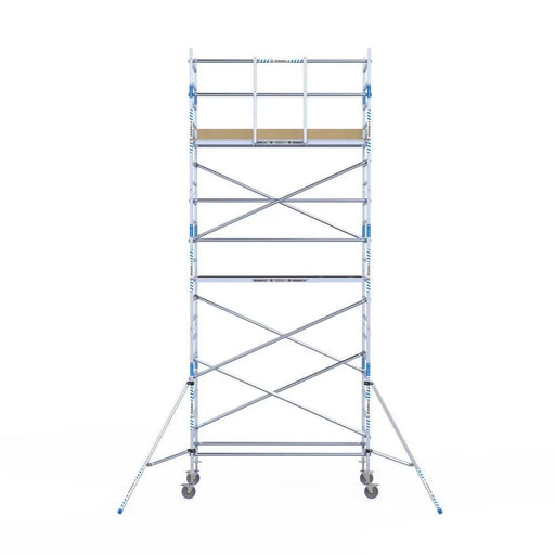 Rollgerüst Alumexx Light 90x250 7,2m Arbeitshöhe an der Fassade - Gerüstexpress.de