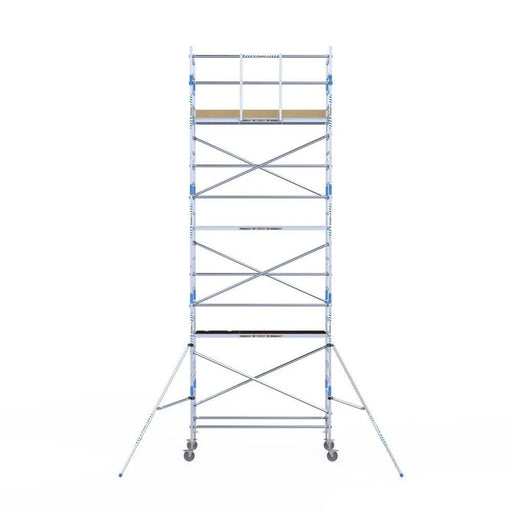 Rollgerüst Alumexx Light 90x250 8,2m Arbeitshöhe an der Fassade - Gerüstexpress.de