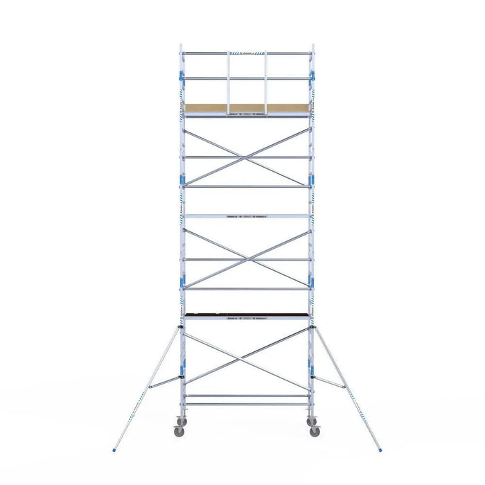 Rollgerüst Alumexx Light 90x250 8,2m Arbeitshöhe an der Fassade - Gerüstexpress.de