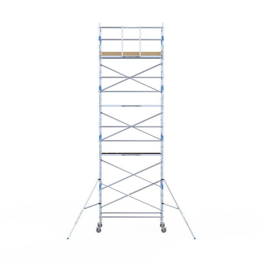 Rollgerüst Alumexx Light 90x250 9,2m Arbeitshöhe an der Fassade - Gerüstexpress.de