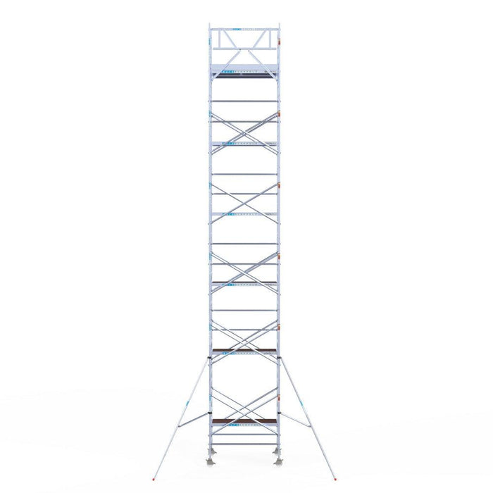 Rollgerüst Eurogerüst Original 135x190 13,2m Arbeitshöhe an der Fassade - Gerüstexpress.de