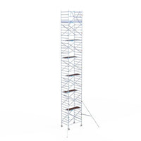 Rollgerüst Eurogerüst Original 135x190 14,2m Arbeitshöhe Carbonplattform gegen Fassade