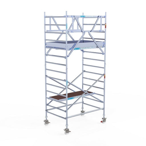 Rollgerüst Eurogerüst Original 135x190 5,2m Arbeitshöhe Carbonplattform freistehend - Gerüstexpress.de