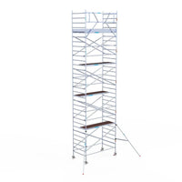 Rollgerüst Eurogerüst Original 135x250 10,2m Arbeitshöhe Carbonplattform gegen Fassade