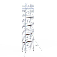 Rollgerüst Eurogerüst Original 135x250 12,2m Arbeitshöhe Carbonplattform gegen Fassade