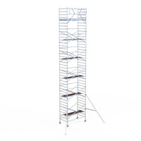 Rollgerüst Eurogerüst Original 135x250 13,2m Arbeitshöhe Carbonplattform gegen Fassade