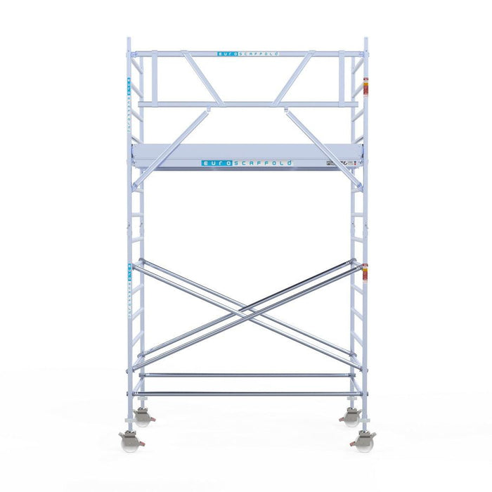 Rollgerüst Eurogerüst Original 135x250 5,2m Arbeitshöhe an der Fassade - Gerüstexpress.de