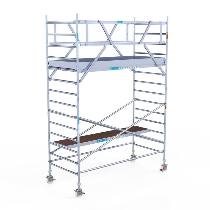 Rollgerüst Eurogerüst Original 135x305 5,2m Arbeitshöhe Carbonplattform freistehend - Gerüstexpress.de