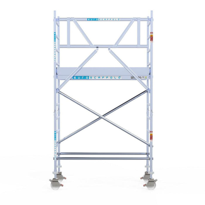 Rollgerüst Eurogerüst Original 75x190 4,2m Arbeitshöhe an der Fassade - Gerüstexpress.de