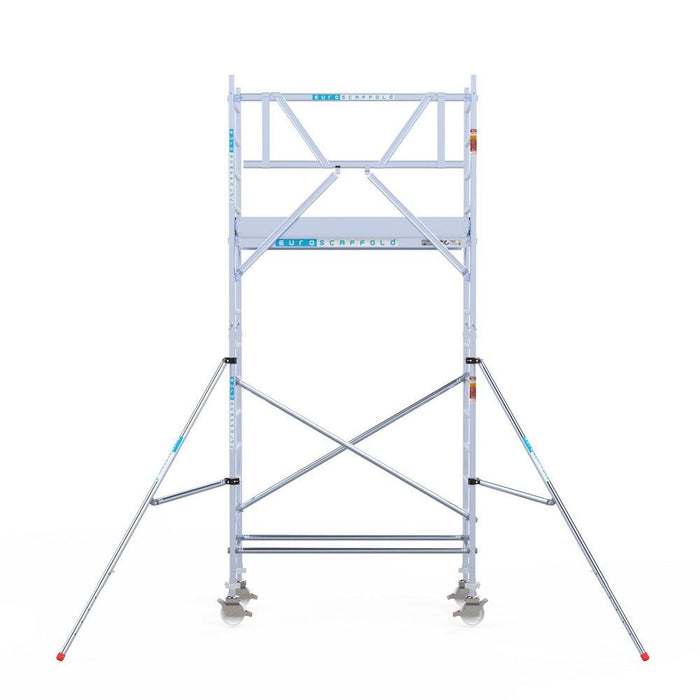 Rollgerüst Eurogerüst Original 75x190 5,2m Arbeitshöhe an der Fassade - Gerüstexpress.de