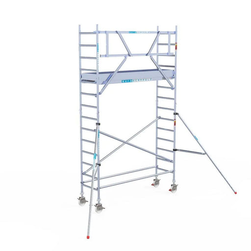 Rollgerüst Eurogerüst Original 75x250 5,2m Arbeitshöhe an der Fassade - Gerüstexpress.de