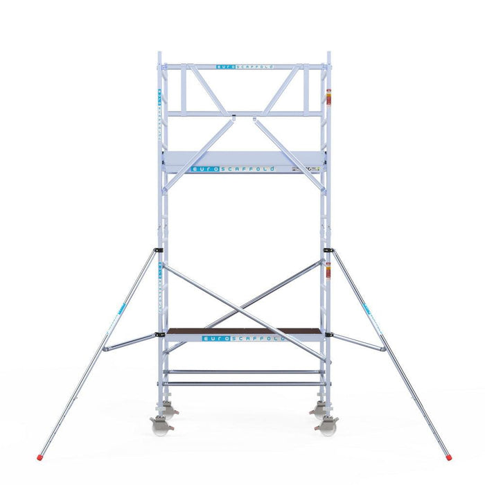 Rollgerüst Eurogerüst Original 90x190 5,2m Arbeitshöhe an der Fassade - Gerüstexpress.de