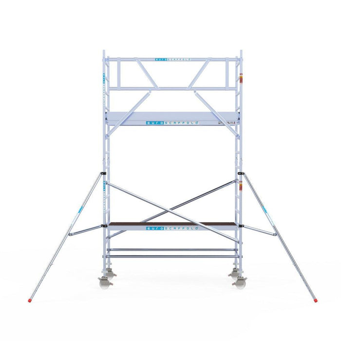 Rollgerüst Eurogerüst Original 90x250 5,2m Arbeitshöhe an der Fassade - Gerüstexpress.de