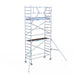 Rollgerüst Eurogerüst Original 90x250 6,2m Arbeitshöhe Carbonplattform gegen Fassade - Gerüstexpress.de