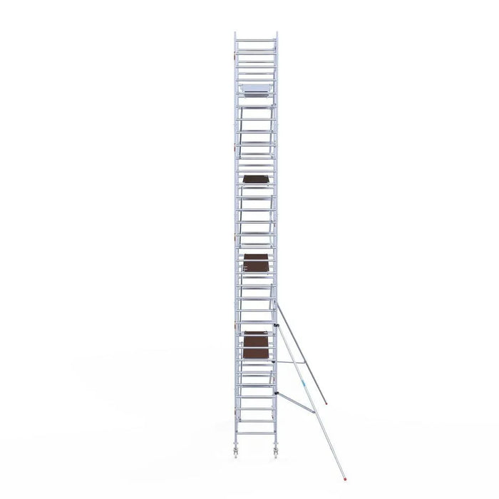 Rollgerüst Eurogerüst Original 90x305 10,2m Arbeitshöhe Carbonplattform gegen Fassade - Gerüstexpress.de