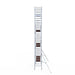 Rollgerüst Eurogerüst Original 90x305 9,2m Arbeitshöhe Carbonplattform gegen Fassade - Gerüstexpress.de