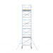 Rollgerüst Euroscaffold Basic 135x190 10,2m Arbeitshöhe an der Fassade - Gerüstexpress.de