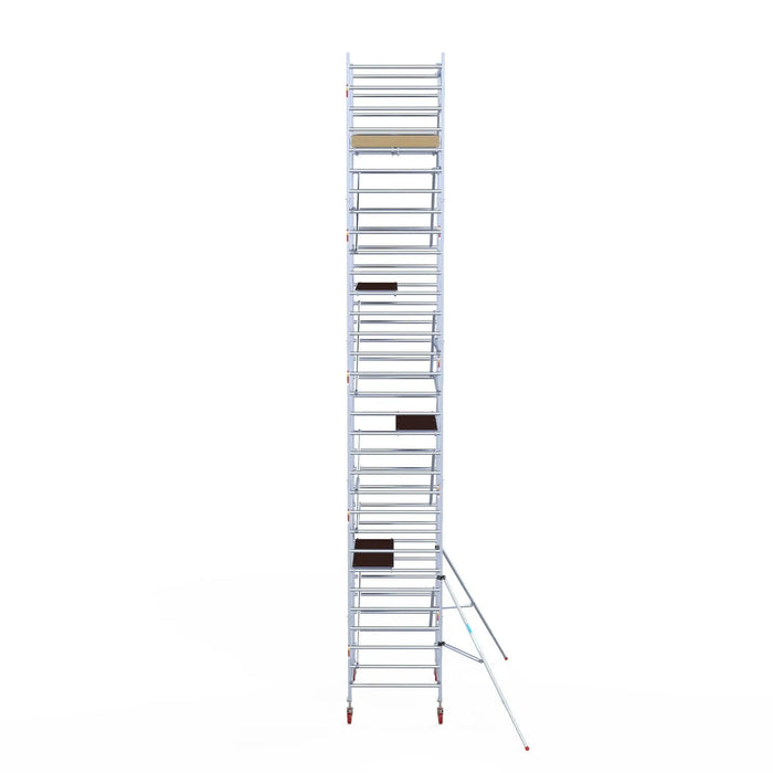 Rollgerüst Euroscaffold Basic 135x190 10,2m Arbeitshöhe an der Fassade - Gerüstexpress.de