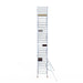 Rollgerüst Euroscaffold Basic 135x190 10,2m Arbeitshöhe an der Fassade - Gerüstexpress.de