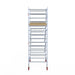 Rollgerüst Euroscaffold Basic 135x190 5,2m Arbeitshöhe an der Fassade - Gerüstexpress.de