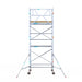 Rollgerüst Euroscaffold Basic 135x190 6,2m Arbeitshöhe an der Fassade - Gerüstexpress.de