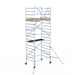 Rollgerüst Euroscaffold Basic 135x190 6,2m Arbeitshöhe an der Fassade - Gerüstexpress.de