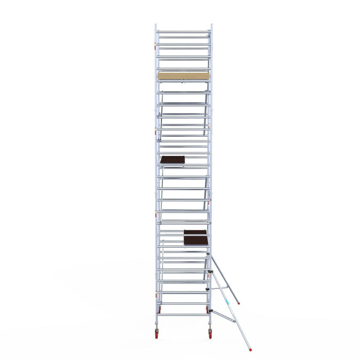 Rollgerüst Euroscaffold Basic 135x190 8,2m Arbeitshöhe an der Fassade - Gerüstexpress.de