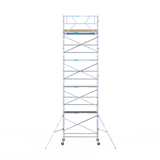 Rollgerüst Euroscaffold Basic 135x250 10,2m Arbeitshöhe an der Fassade - Gerüstexpress.de